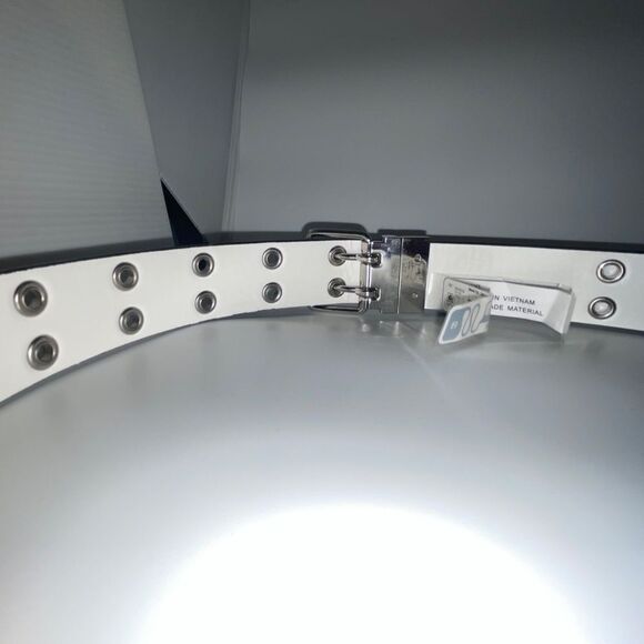 NOBO BELT 38MM DBL GROMMET REV, BLACK/WHITE - Picture 8 of 13